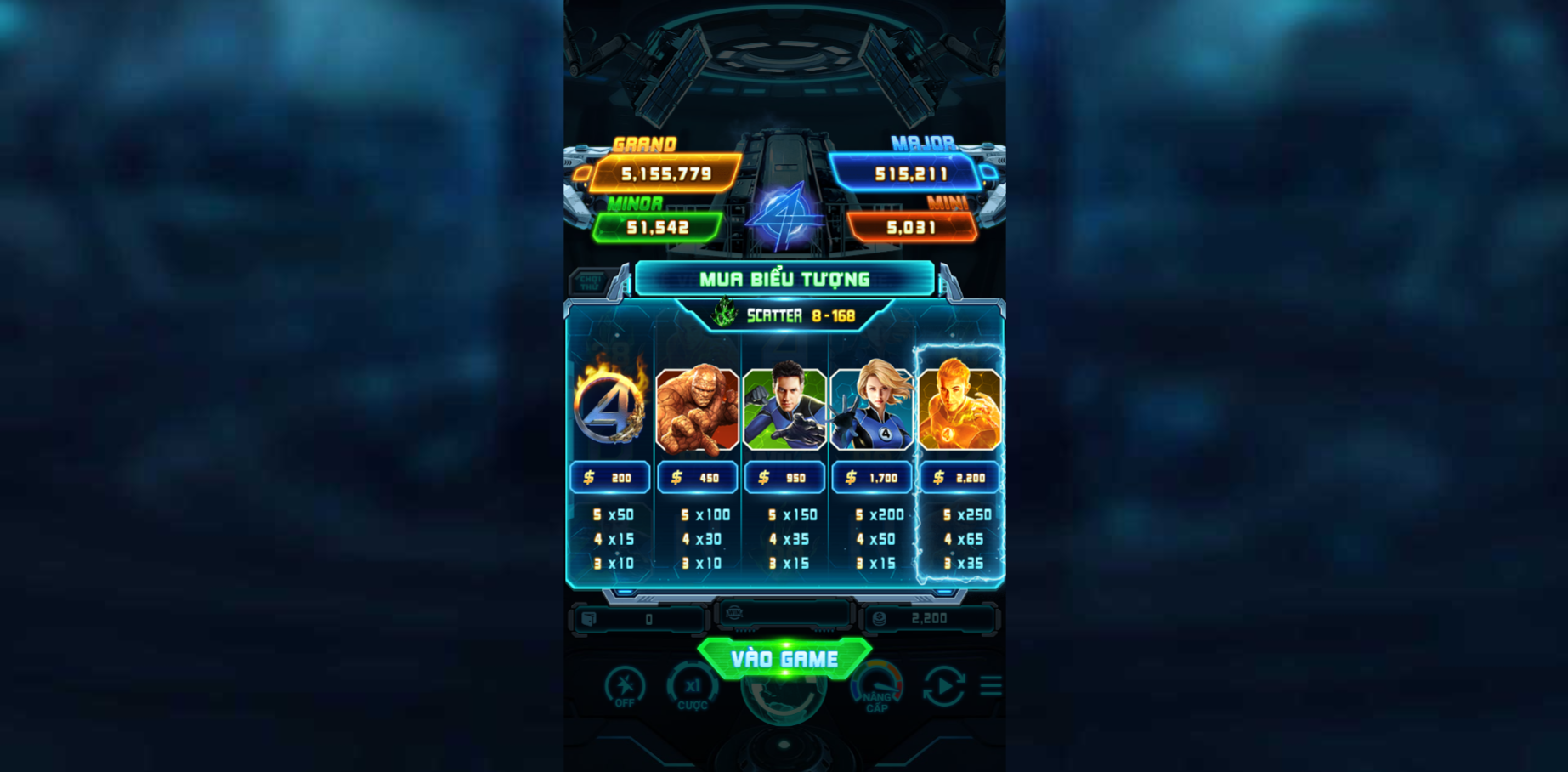 Các biểu tượng trong game Fantastic Four